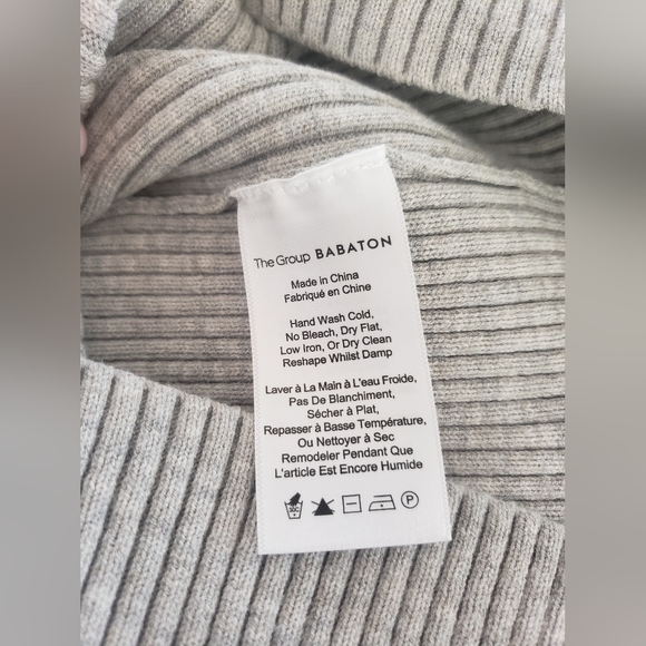 The group babaton streep dress bodycon Gray rib knit dress s-m - Picture 9 of 11